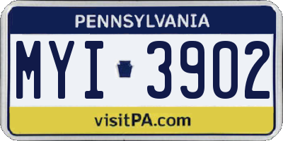 PA license plate MYI3902