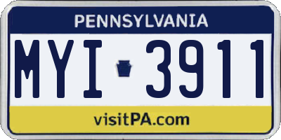 PA license plate MYI3911