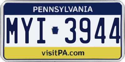 PA license plate MYI3944