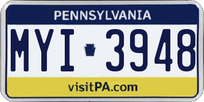 PA license plate MYI3948