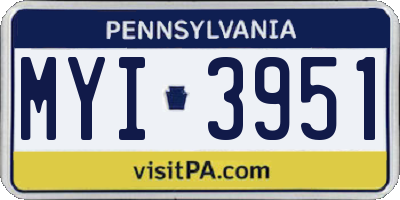 PA license plate MYI3951