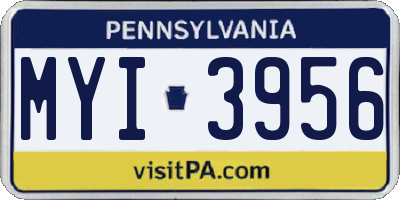PA license plate MYI3956