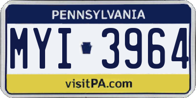 PA license plate MYI3964