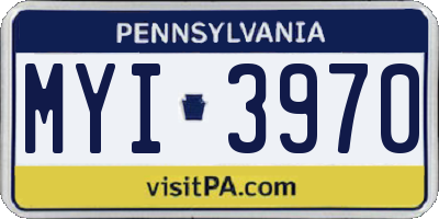 PA license plate MYI3970