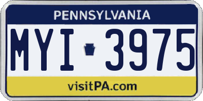 PA license plate MYI3975