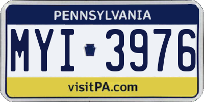 PA license plate MYI3976