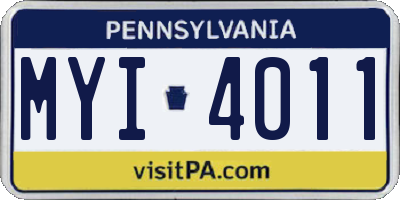 PA license plate MYI4011