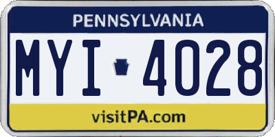 PA license plate MYI4028