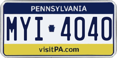 PA license plate MYI4040