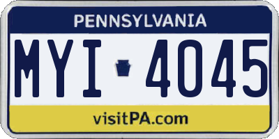 PA license plate MYI4045