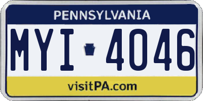 PA license plate MYI4046