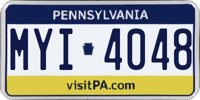 PA license plate MYI4048