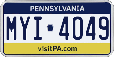 PA license plate MYI4049