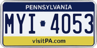 PA license plate MYI4053