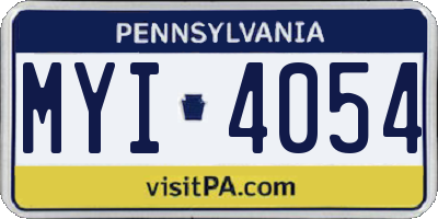 PA license plate MYI4054