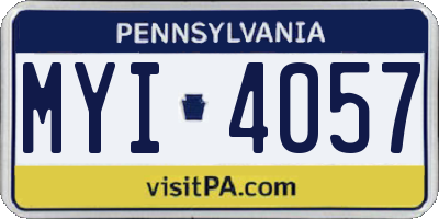 PA license plate MYI4057