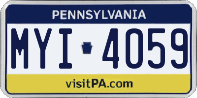 PA license plate MYI4059