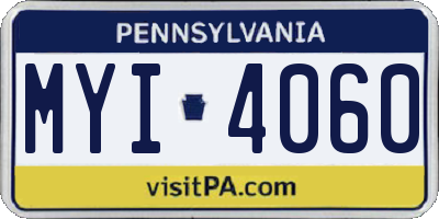 PA license plate MYI4060