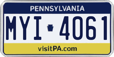 PA license plate MYI4061