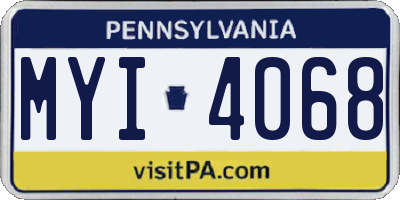PA license plate MYI4068