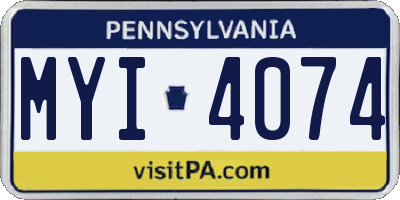PA license plate MYI4074