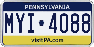 PA license plate MYI4088