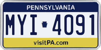 PA license plate MYI4091