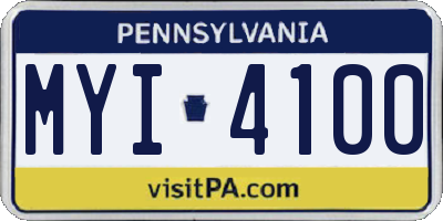 PA license plate MYI4100