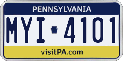 PA license plate MYI4101