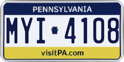 PA license plate MYI4108