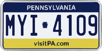 PA license plate MYI4109