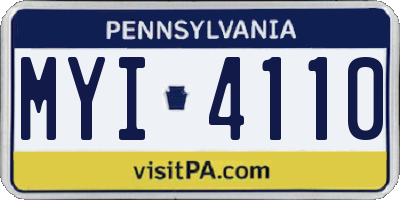 PA license plate MYI4110