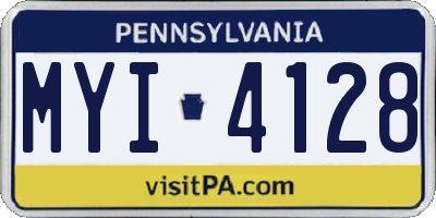 PA license plate MYI4128