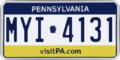 PA license plate MYI4131