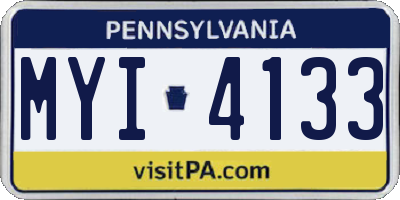 PA license plate MYI4133