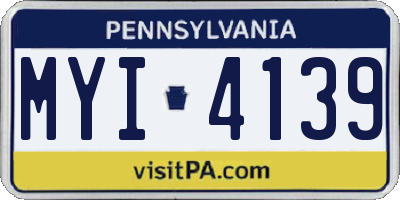 PA license plate MYI4139