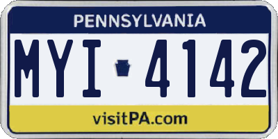 PA license plate MYI4142