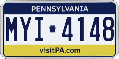 PA license plate MYI4148