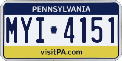PA license plate MYI4151