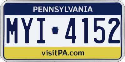 PA license plate MYI4152