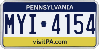 PA license plate MYI4154