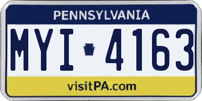 PA license plate MYI4163