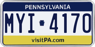 PA license plate MYI4170