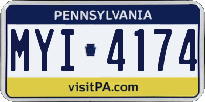 PA license plate MYI4174