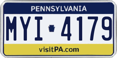 PA license plate MYI4179