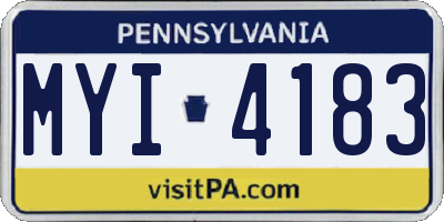 PA license plate MYI4183