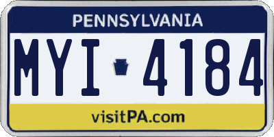PA license plate MYI4184