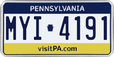 PA license plate MYI4191