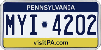 PA license plate MYI4202