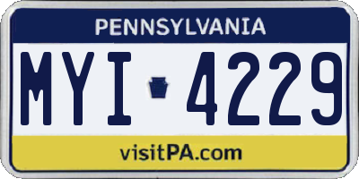 PA license plate MYI4229